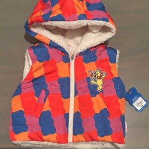HARIBO reversible Gummy Bear Colorful Hooded Vest with Cartoon Patch